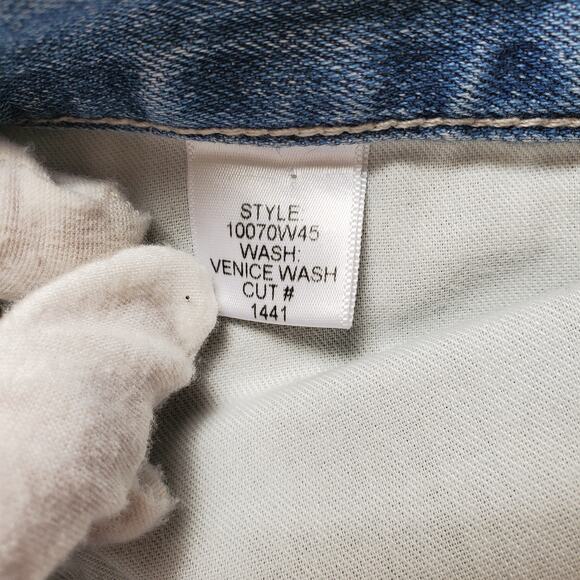 Nili Lotan Vianca Flare Leg Raw Hem Jeans Venice Wash Blue Denim USA Size 26 - Picture 9 of 11